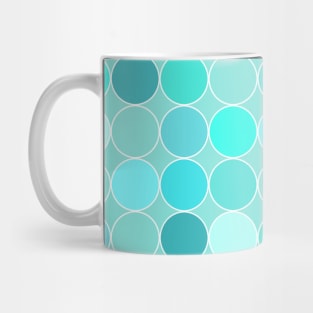 Bright Blue Geometric Circles Pattern Mug